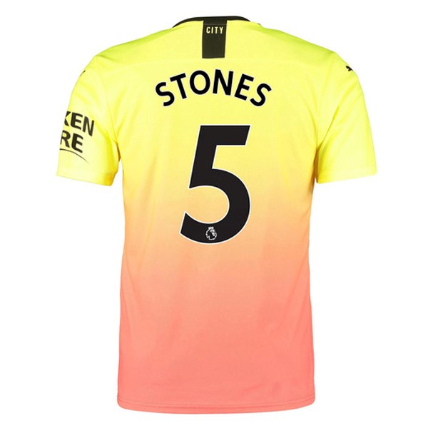 Camiseta Manchester City NO.5 Stones Replica Tercera Ropa 2019/20 Naranja